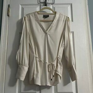 August 1 Eight Cream Open Sleeve Top